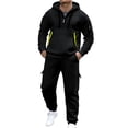 thumbnail image 1 of CONZONE Men's Sweatsuit 2 Piece Sets Casual Men's Jogging Tracksuit Set Solid Color Pullover Hoodie Pants Sweat Suit for Men Cozy Fall Winter Athletic Track Suit Outfits, 1 of 4