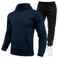 thumbnail image 1 of CONZONE Men's Sweatsuit 2 Piece Sets Mens Jogging Tracksuit Set Solid Color Pullover Hoodies Sweatpants Soft Sweat Suit for Men Cozy Fall Winter Track Suit, 1 of 3