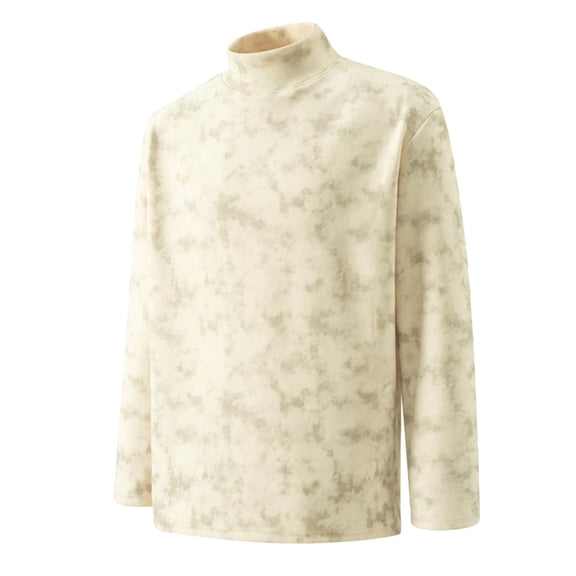 CONZONE Men's T-Shirts Long Sleeve T Shirts for Men Casual Crew Neck Tie Dye Warm Tees Fall Winter Cozy Tops