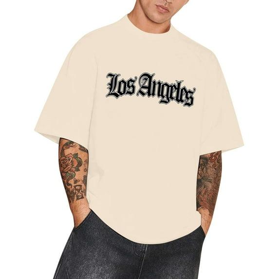 CONZONE Men's T-Shirts Short Sleeve T Shirts for Men Casual Crew Neck Letter Graphic Y2K Lightweight Tees Soft Cozy Athletic Tops