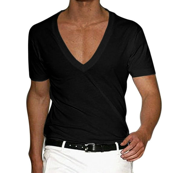 CONZONE Men's T-Shirts Short Sleeve T Shirts for Men Casual V Neck Solid Color Lightweight Tees Soft Cozy Athletic Tops