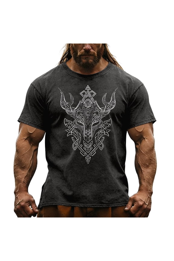 Men's Tshirts Short Sleeve T-Shirts for Men Casual Viking Mythology Graphic Crew Neck Lightweight Tees Cozy Summer Tops