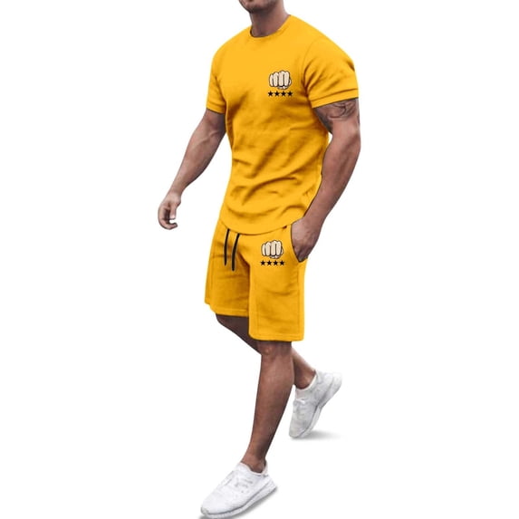 Curated visual reference: Gallery Detail: Conzone Mens 2 Peice Track Suits Graphic Short Sleeve Workout
