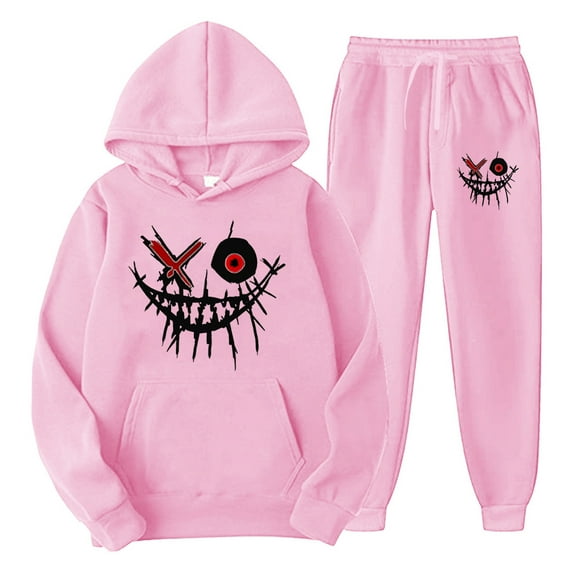 CONZONE Mens 2 Piece Sweatsuits Casual Men's Jogging Tracksuit Set Graphic Y2K Print Pullover Hoodie Pants Sweat Suit for Men Cozy Fall Winter Athletic Track Suit Outfits