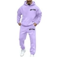 thumbnail image 1 of CONZONE Mens 2 Piece Sweatsuits Casual Men's Jogging Tracksuit Set Letter Graphic Pullover Hoodie Pants Sweat Suit for Men Cozy Fall Winter Athletic Track Suit Outfits, 1 of 4