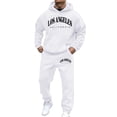 thumbnail image 1 of CONZONE Mens 2 Piece Sweatsuits Casual Men's Jogging Tracksuit Set Letter Graphic Pullover Hoodie Pants Sweat Suit for Men Cozy Fall Winter Athletic Track Suit Outfits, 1 of 4