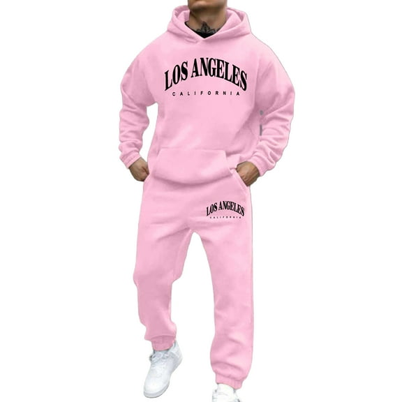 CONZONE Mens 2 Piece Sweatsuits Casual Men's Jogging Tracksuit Set Letter Graphic Pullover Hoodie Pants Sweat Suit for Men Cozy Fall Winter Athletic Track Suit Outfits