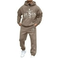 thumbnail image 1 of CONZONE Mens 2 Piece Sweatsuits Casual Men's Jogging Tracksuit Set Letter Graphic Pullover Hoodie Pants Sweat Suit for Men Cozy Fall Winter Athletic Track Suit Outfits, 1 of 4