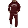 thumbnail image 1 of CONZONE Mens 2 Piece Sweatsuits Casual Men's Jogging Tracksuit Set Letter Graphic Pullover Hoodie Pants Sweat Suit for Men Cozy Fall Winter Athletic Track Suit Outfits, 1 of 4