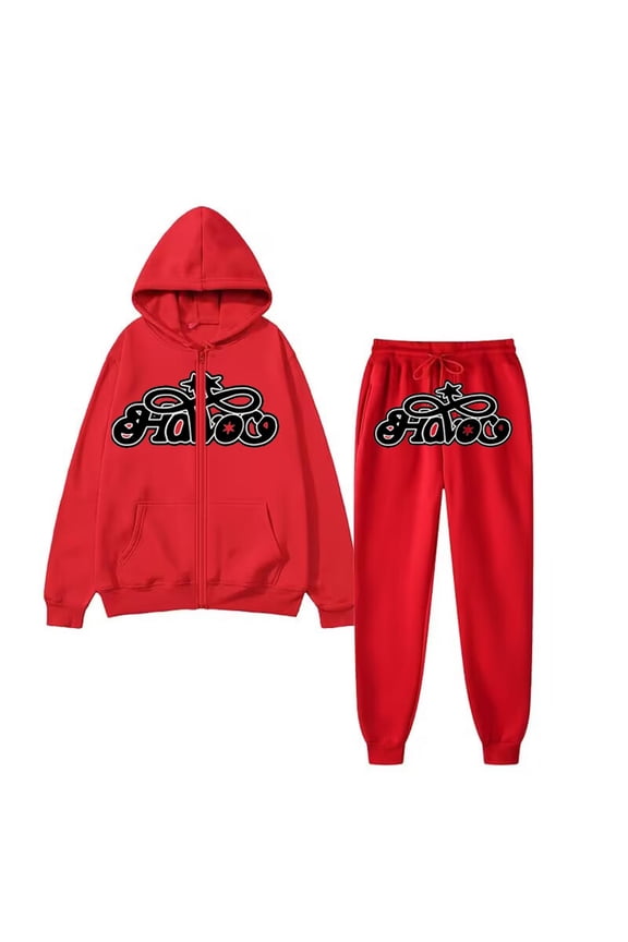 Mens 2 Piece Sweatsuits Casual Men's Jogging Tracksuit Set Letter Graphic Y2K Cardigan Hoodie Sweatpants Sweat Suit for Men Warm Fall Winter Athletic Track Suit Outfits