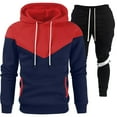 thumbnail image 1 of CONZONE Mens 2 Piece Sweatsuits Casual Men's Jogging Tracksuit Set Patchwork Color Pullover Hoodie Pants Sweat Suit for Men Cozy Fall Winter Athletic Track Suit Outfits, 1 of 2