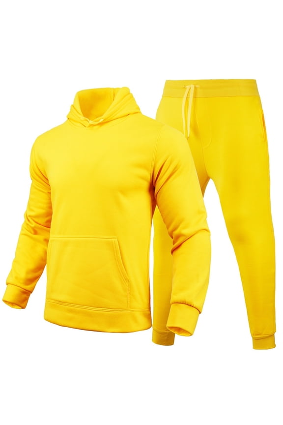 Mens 2 Piece Sweatsuits Casual Men's Jogging Tracksuit Set Solid Color Hoodie Sweatpants Sweat Suit for Men Warm Fall Winter Athletic Track Suit Outfits