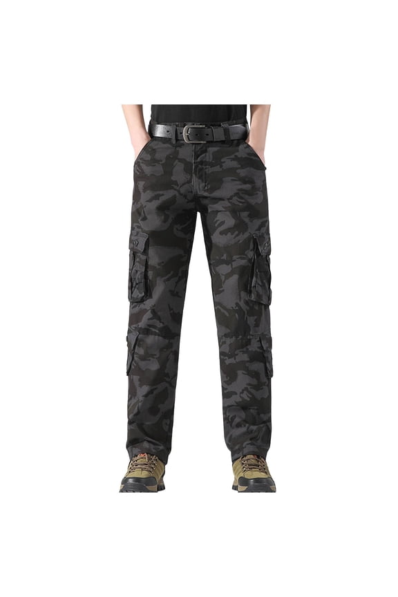 Mens Baggy Cargo Pants Camouflage Elastic Waist Cargo Pants for Men Lightweight Relaxed Fit Outdoor Athletic Trousers With Pockets