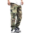 thumbnail image 1 of CONZONE Mens Baggy Cargo Pants Camouflage Y2K Elastic Waist Cargo Pants for Men Lightweight Relaxed Fit Streetwear Workout Trousers With Pockets, 1 of 6