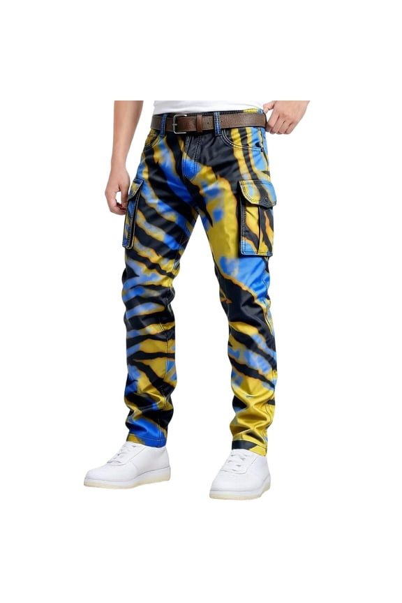 Mens Baggy Cargo Pants Casual Graphic Elastic Waist Cargo Pants for Men Lightweight Relaxed Fit Streetwear Workout Trousers With Pockets