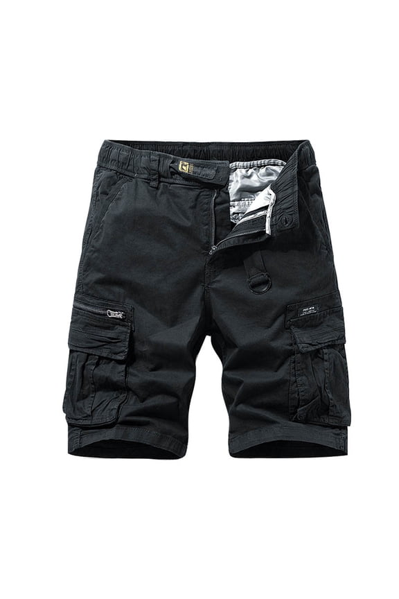 Mens Baggy Cargo Pants Casual Solid Color Elastic Waist Cargo Pants for Men Lightweight Relaxed Fit Outdoor Athletic Trousers With Pockets