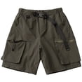 thumbnail image 1 of CONZONE Mens Baggy Cargo Shorts Casual Solid Color Elastic Waist Drawstring Cargo Shorts for Men Lightweight Relaxed Fit Summer Workout Shorts With Pockets, 1 of 5