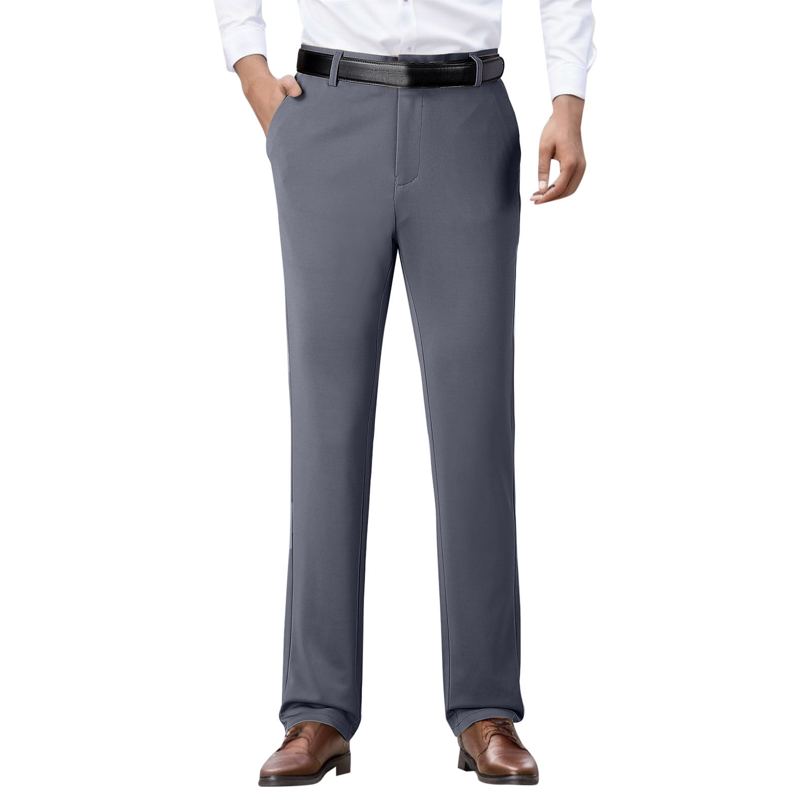 CONZONE Mens Baggy Dress Pants Straight Leg Formal Pants for Men Casual ...