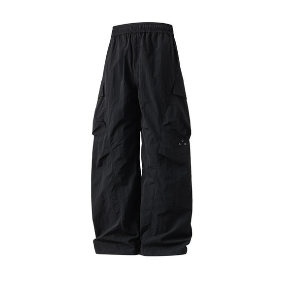 CONZONE Mens Baggy Pant Wide Leg Hiking Pants for Men Casual Solid Color Soft Waterproof Fall Mountaineering Trousers With Pockets