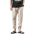 thumbnail image 1 of CONZONE Mens Baggy Pants Wide Leg Elastic Waist Drawstring Joggers For Men Relaxed Fit Casual Summer Fall Trousers With Pockets, 1 of 4