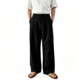 thumbnail image 1 of CONZONE Mens Baggy Pants Wide Leg Pants for Men Trendy Buttons Solid Soft Casual Joggers Pant With Pockets, 1 of 4