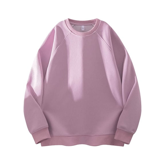 CONZONE Mens Base Pullover Sweatshirts Long Sleeve Sweatshirt for Men Trendy Solid Color Crew Neck Warm Fall Hoodie Sweatshirt