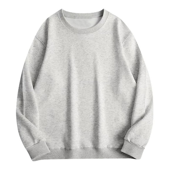 CONZONE Mens Base Pullover Sweatshirts Long Sleeve Sweatshirt for Men Trendy Solid Color Crew Neck Warm Fall Hoodie Sweatshirt