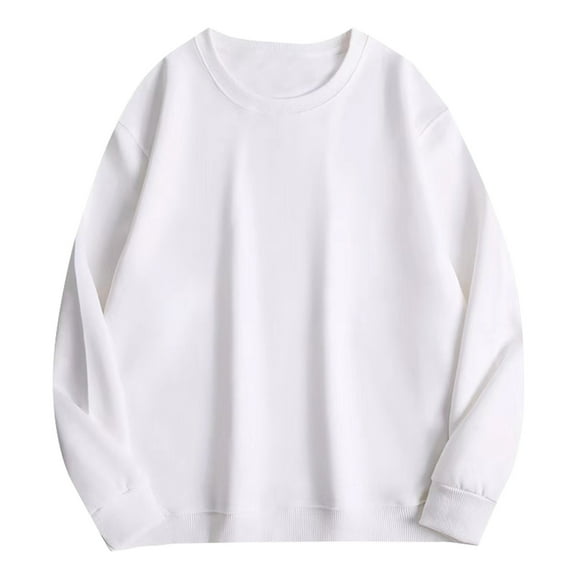 CONZONE Mens Base Pullover Sweatshirts Long Sleeve Sweatshirt for Men Trendy Solid Color Crew Neck Warm Fall Hoodie Sweatshirt