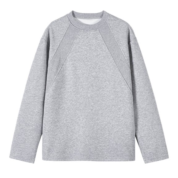 CONZONE Mens Base Pullover Sweatshirts Long Sleeve Sweatshirt for Men Trendy Solid Color Crew Neck Warm Fall Hoodie Sweatshirt