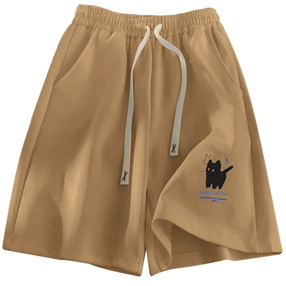 CONZONE Mens Basketball Shorts Elastic Waist Drawstring Athletic Shorts for Men Cartoon Graphic Lightweight Loose Fit Workout Gym Shorts With Pockets