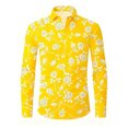 thumbnail image 1 of CONZONE Mens Buttons Down Shirts Long Sleeve Shirts For Men Trendy Floral Graphic Lapel Soft Lightweight Tops, 1 of 4