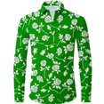 thumbnail image 1 of CONZONE Mens Buttons Down Shirts Long Sleeve Shirts For Men Trendy Floral Graphic Lapel Soft Lightweight Tops, 1 of 4