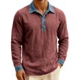 thumbnail image 1 of CONZONE Mens Buttons Down Shirts Long Sleeve Shirts For Men Trendy Solid Color Lapel Soft Lightweight Tops, 1 of 4