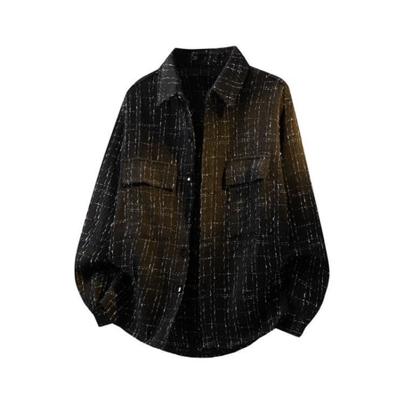 CONZONE Mens Buttons Down Shirts Long Sleeve Shirts For Men Trendy Striped Lapel Soft Lightweight Tops