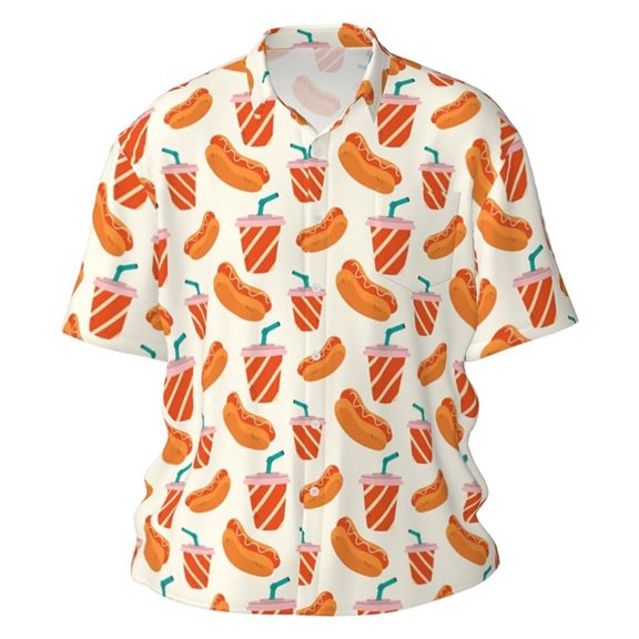 CONZONE Mens Buttons Down Shirts Short Sleeve Shirts For Men Trendy Casual Graphic Hawaii Lapel Soft Lightweight Tops