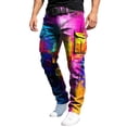 thumbnail image 1 of CONZONE Mens Cargo Pants Graffiti Graphic Y2K Staight Leg Cargo Pants for Men Lightweight Relaxed Fit Outdoor Workout Trousers With Pockets, 1 of 4