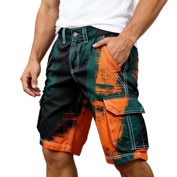 CONZONE Mens Cargo Shorts Buttons Summer Shorts For Men Camouflage Lightweight Loose Fit Outdoor Shorts With Pockets