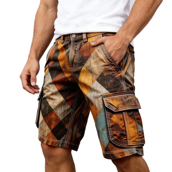 CONZONE Mens Cargo Shorts Buttons Summer Shorts For Men Camouflage Lightweight Loose Fit Outdoor Shorts With Pockets