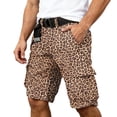thumbnail image 1 of CONZONE Mens Cargo Shorts Leopard Y2K Straight Leg Bermuda Cargo Shorts for Men Lightweight Relaxed Fit Streetwear Outdoor Shorts With Pockets, 1 of 4