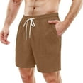 thumbnail image 1 of CONZONE Mens Casual Corduroy Shorts Elastic Waist Drawstring Summer Shorts for Men Solid Color Lightweight Loose Fit Vacation Beach Shorts With Pockets, 1 of 9