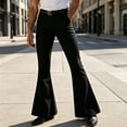 thumbnail image 1 of CONZONE Mens Casual Flared Pants Straight Leg Vintage Pants for Men Trendy Slim Fit Plaid Bell Bottom With Pockets, 1 of 5