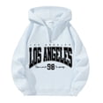 thumbnail image 1 of CONZONE Mens Casual Hoodies Long Sleeve Pullover Hoodie for Men Half Zip Letter Graphic Y2K Hooded Sweatshirts With Pocket, 1 of 2
