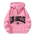 thumbnail image 1 of CONZONE Mens Casual Hoodies Long Sleeve Pullover Hoodie for Men Half Zip Letter Graphic Y2K Hooded Sweatshirts With Pocket, 1 of 2