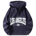 thumbnail image 1 of CONZONE Mens Casual Hoodies Long Sleeve Pullover Hoodie for Men Half Zip Letter Graphic Y2K Hooded Sweatshirts With Pocket, 1 of 2