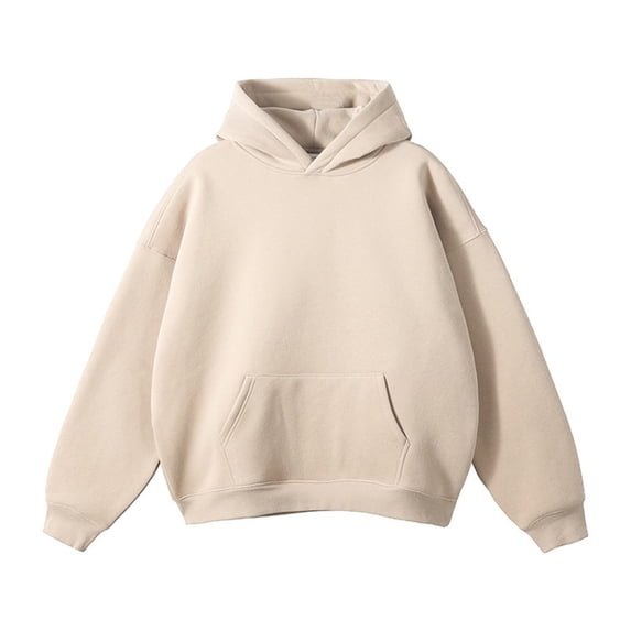 CONZONE Mens Casual Hoodies Long Sleeve Pullover Hoodie for Men Solid Fall Hooded Sweatshirts With Pocket