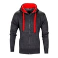 thumbnail image 1 of CONZONE Mens Casual Hoodies Long Sleeve Pullover Hoodie for Men Zip Up Solid Fall Hooded Sweatshirts With Pocket, 1 of 2