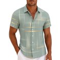 thumbnail image 1 of CONZONE Mens Casual Shirts Short Sleeve Buttons Down Shirts for Men Lapel Graphic Summer Tee Tops, 1 of 4