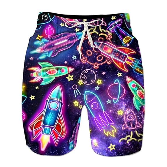CONZONE Mens Casual Shorts Elastic Waist Summer Shorts for Men Casual Graphic Lightweight Loose Fit Vacation Beach Shorts With Pockets