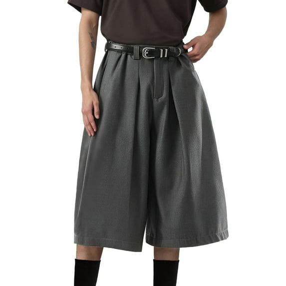 CONZONE Mens Casual Shorts Wide Leg Summer Shorts for Men Solid Color Lightweight Loose Fit Workout Gym Shorts With Pockets