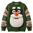 thumbnail image 1 of CONZONE Mens Christmas Sweaters Funny Santa Claus Embroidery Long Sleeve Knit Sweatshirt Crewneck Warm Fall Winter Pullover Knitwear, 1 of 5